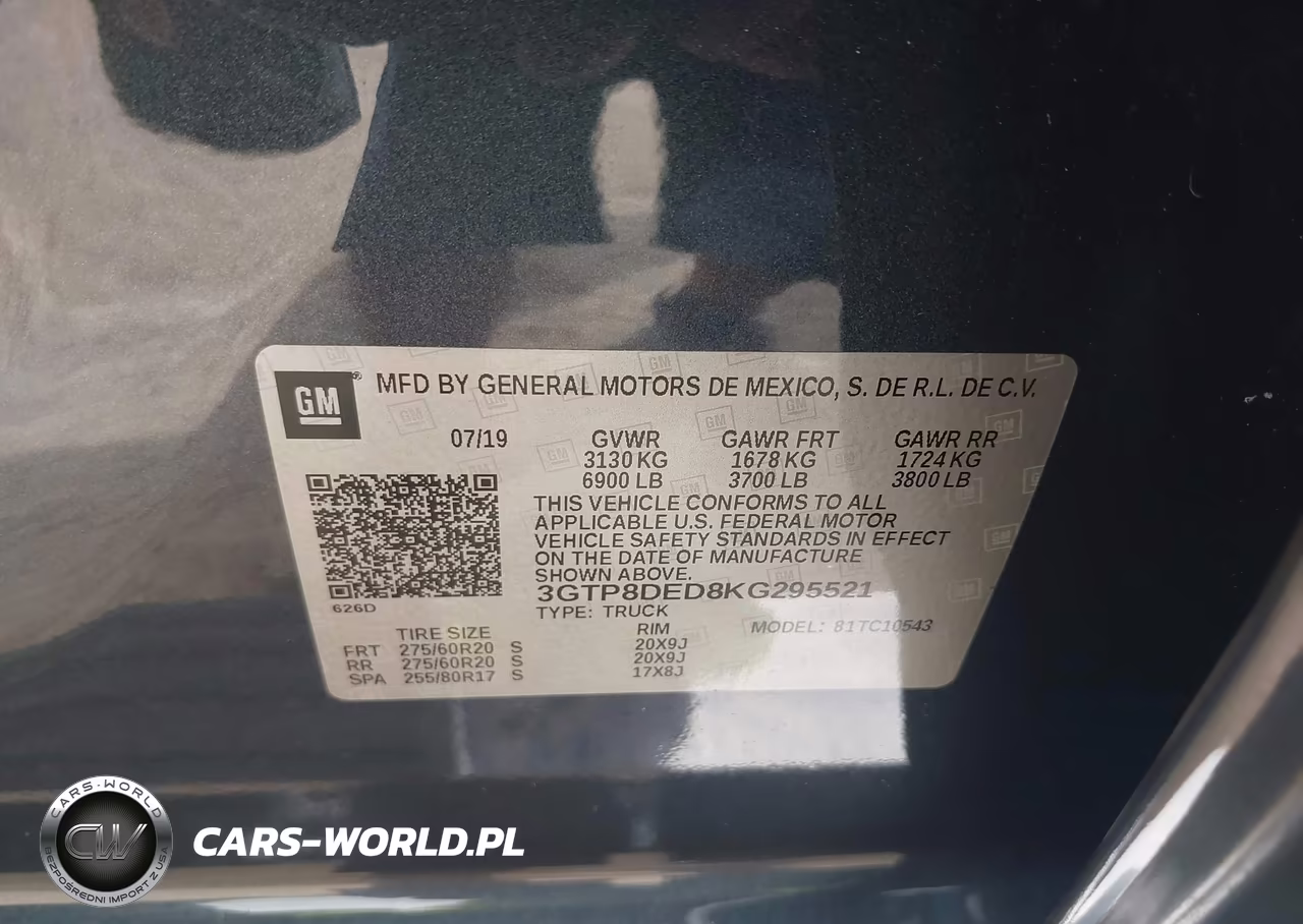 2019 GMC Sierra 1500 Slt VIN:3GTP8DED8KG295521 - 9