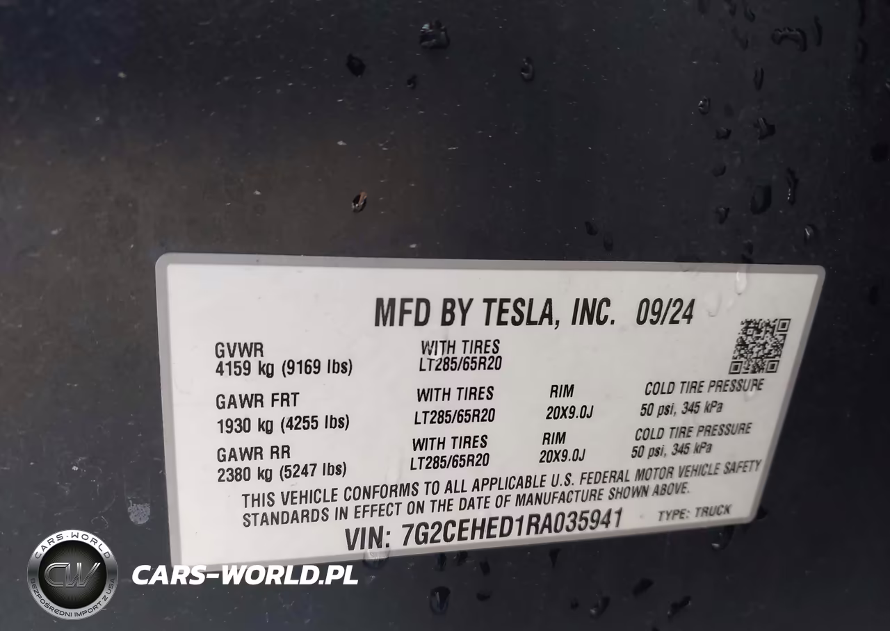 2024 Tesla Cybertruck VIN:7G2CEHED1RA035941 - 9