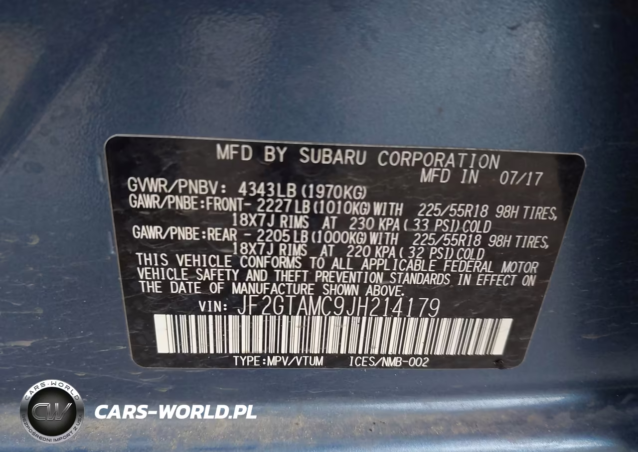 2018 Subaru Crosstrek 2.0I Limited VIN:JF2GTAMC9JH214179 - 9