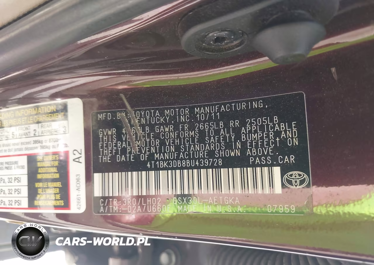 2011 Toyota Avalon VIN:4T1BK3DB8BU439728 - 9