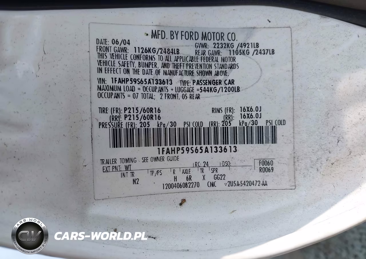 2005 Ford Taurus Sel VIN:1FAHP59S65A133613 - 9