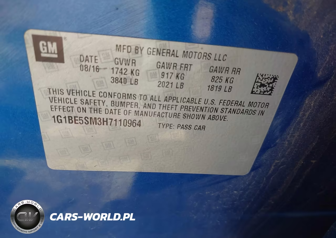 2017 Chevrolet Cruze Lt Auto VIN:1G1BE5SM3H7110964 - 9