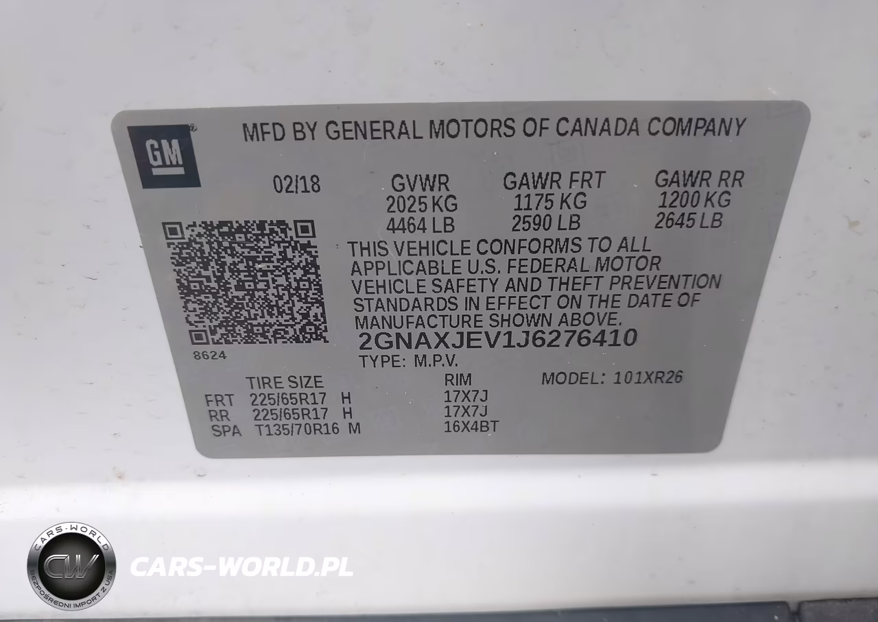 2018 Chevrolet Equinox Lt VIN:2GNAXJEV1J6276410 - 9