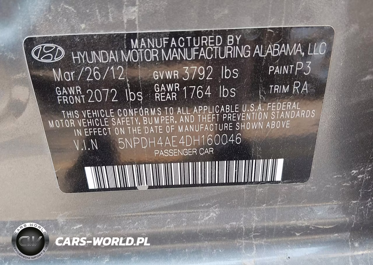 2013 Hyundai Elantra Gls VIN:5NPDH4AE4DH160046 - 9