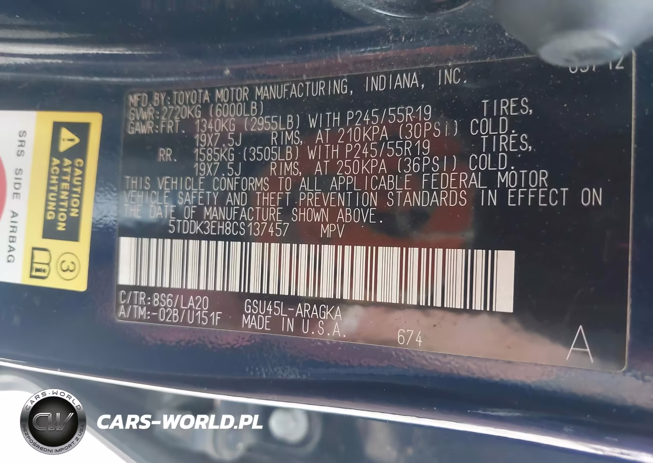 2012 Toyota Highlander Limited V6 VIN:5TDDK3EH8CS137457 - 9