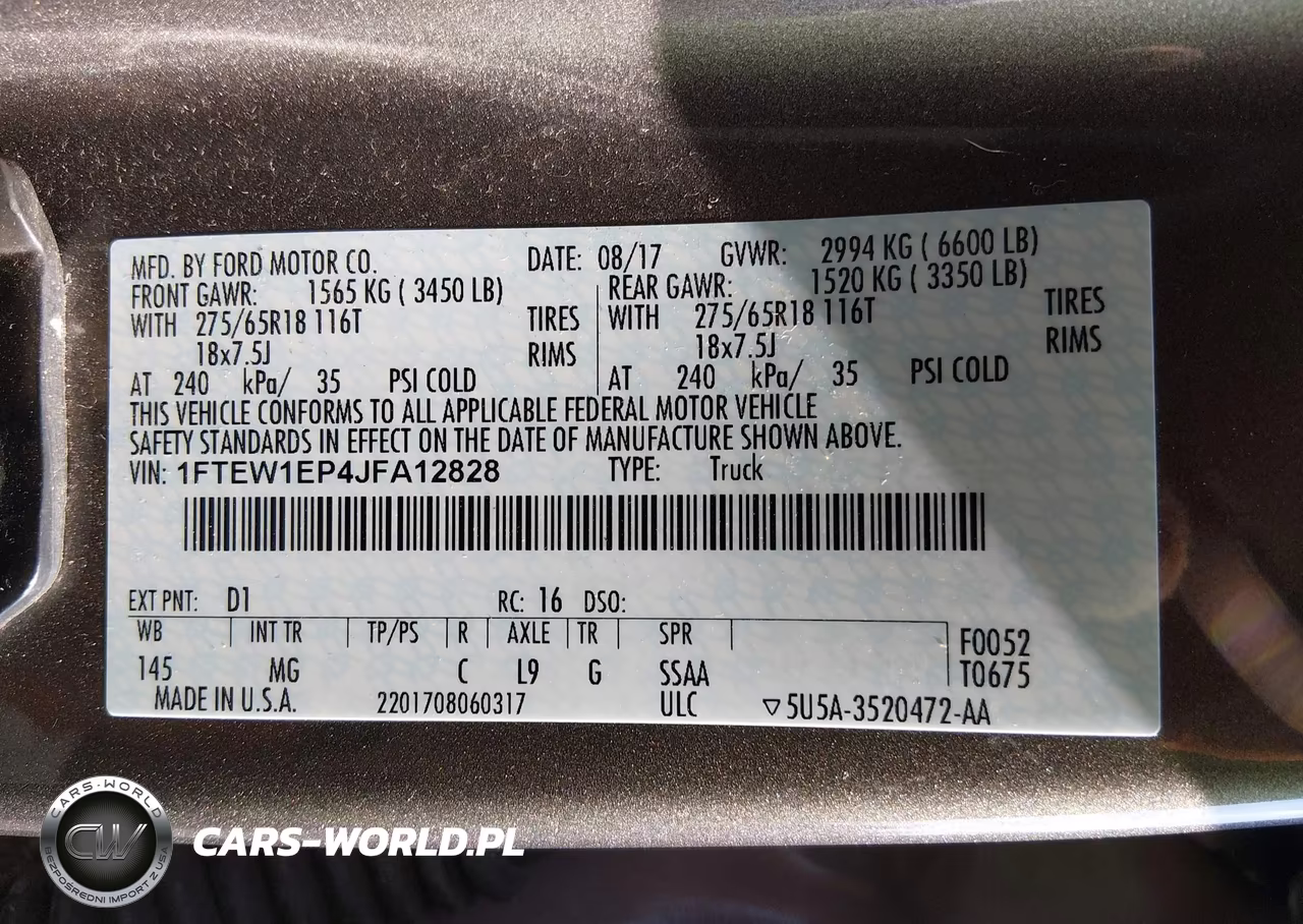 2018 Ford F-150 Xlt VIN:1FTEW1EP4JFA12828 - 9