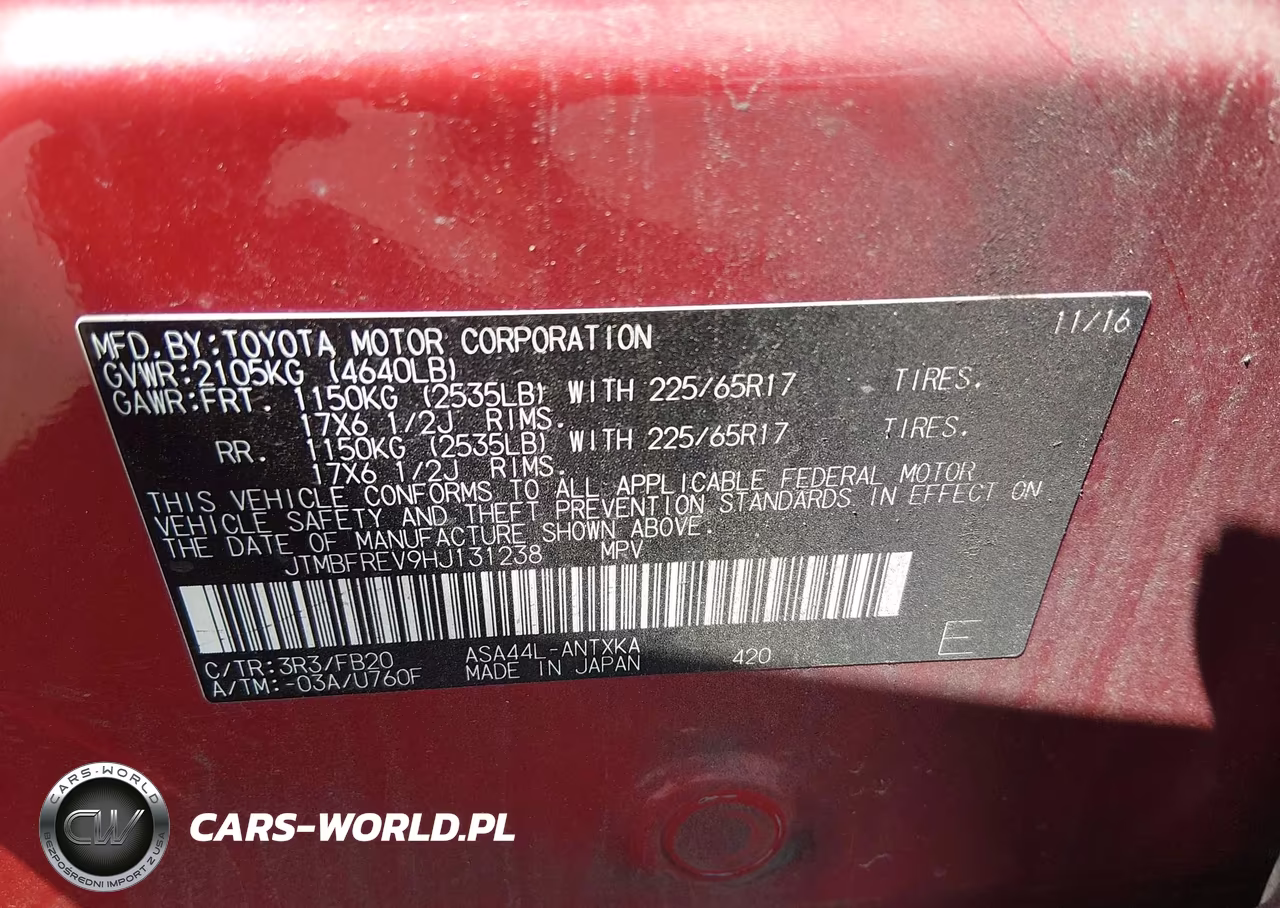 2017 Toyota Rav4 Le VIN:JTMBFREV9HJ131238 - 9