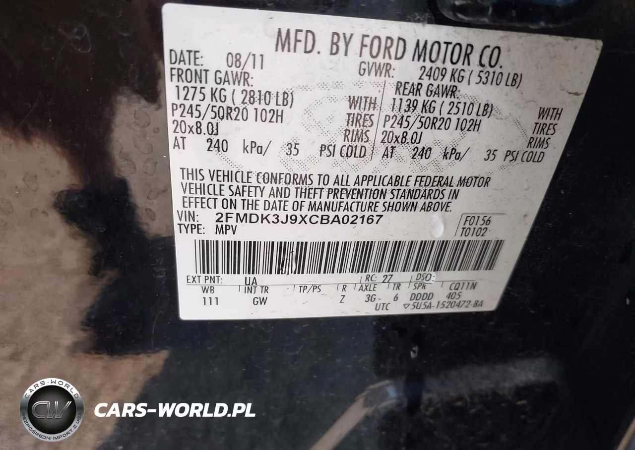 2012 Ford Edge Sel VIN:2FMDK3J9XCBA02167 - 9