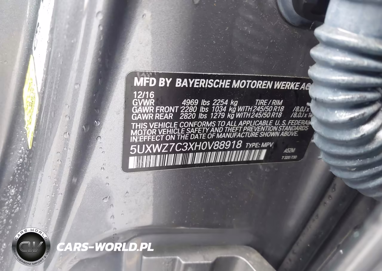 2017 BMW X3 Sdrive28I VIN:5UXWZ7C3XH0V88918 - 9