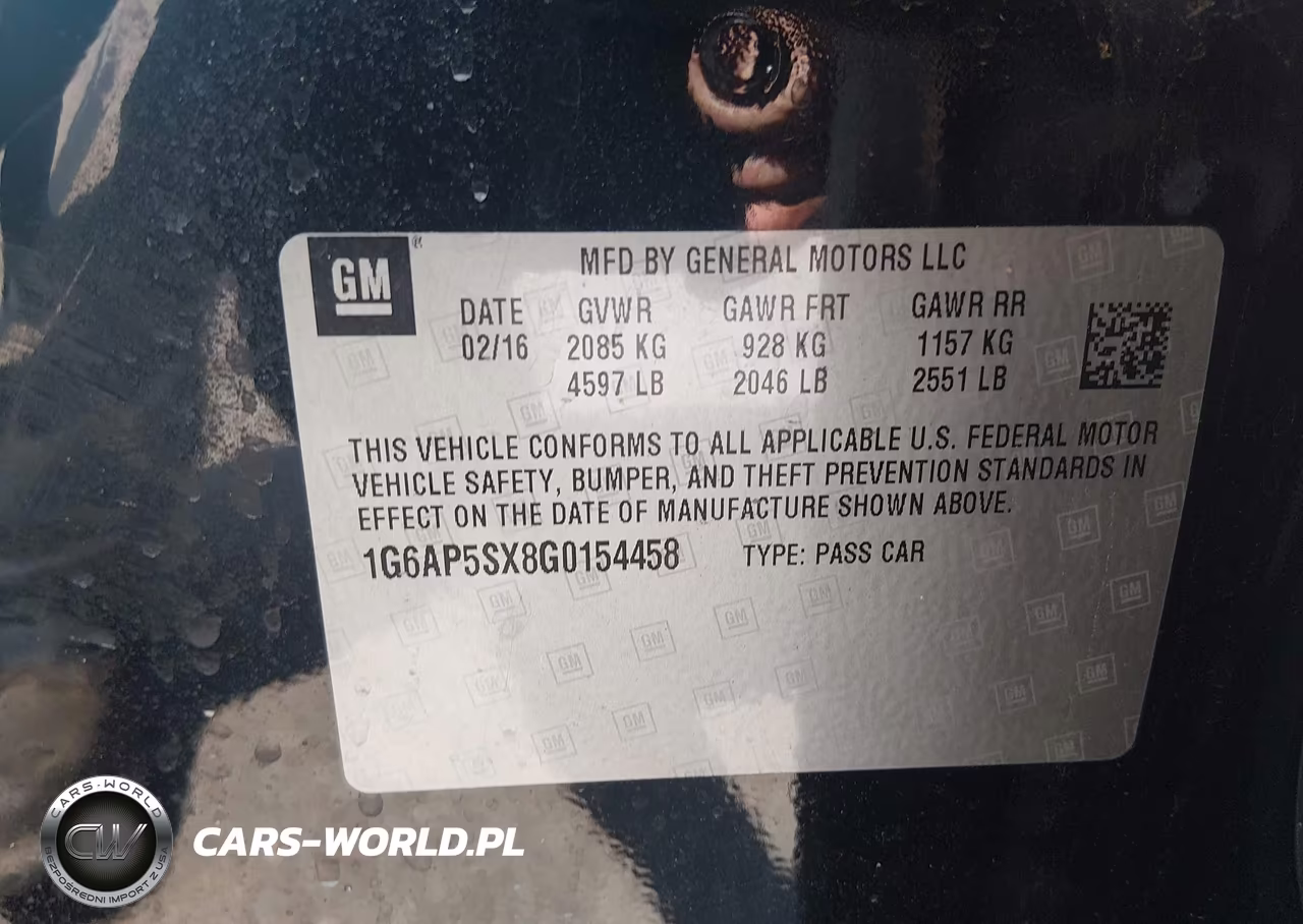 2016 Cadillac Cts Standard VIN:1G6AP5SX8G0154458 - 9