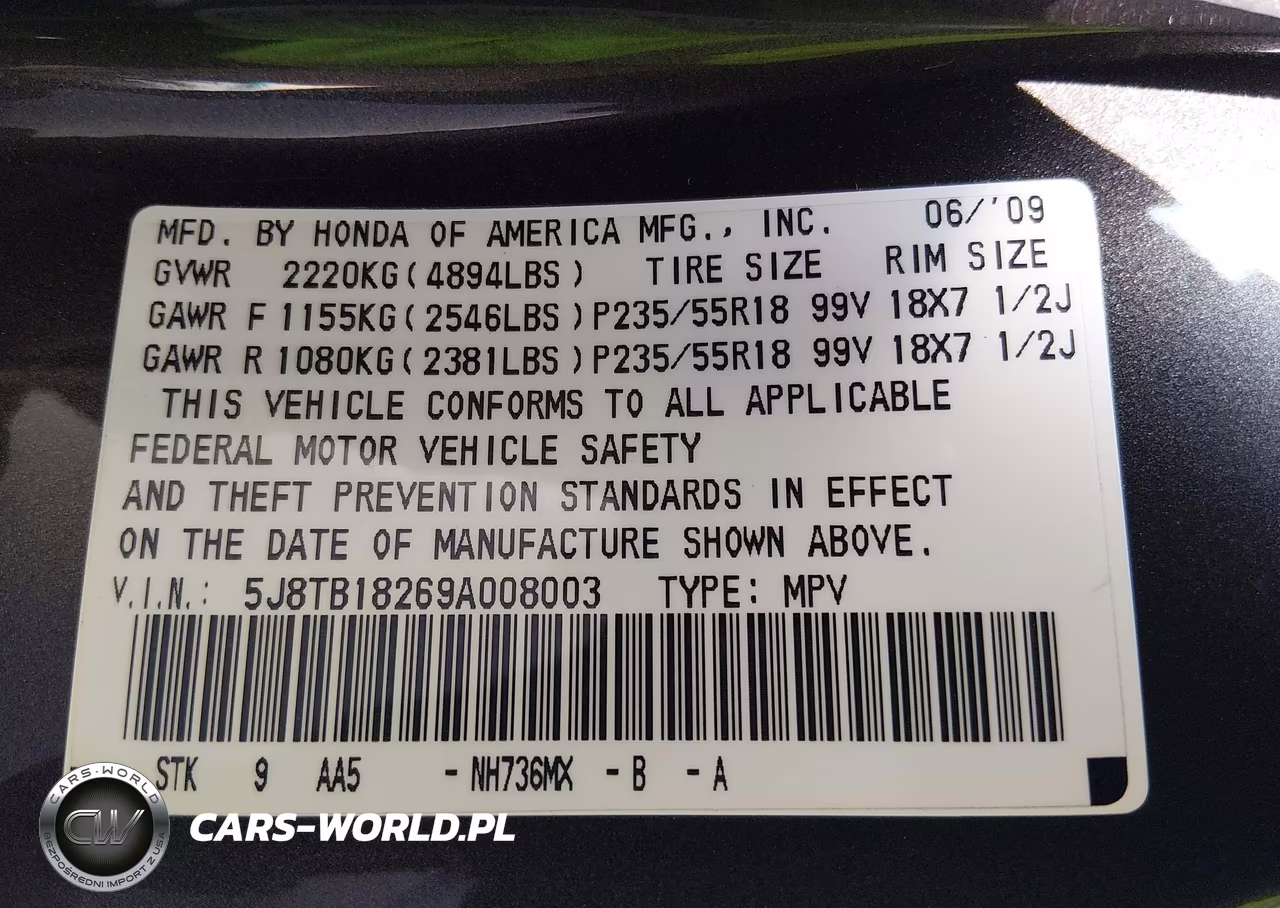 2009 Acura Rdx VIN:5J8TB18269A008003 - 9