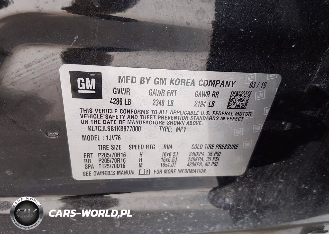 2019 Chevrolet Trax Lt VIN:KL7CJLSB1KB877000 - 9