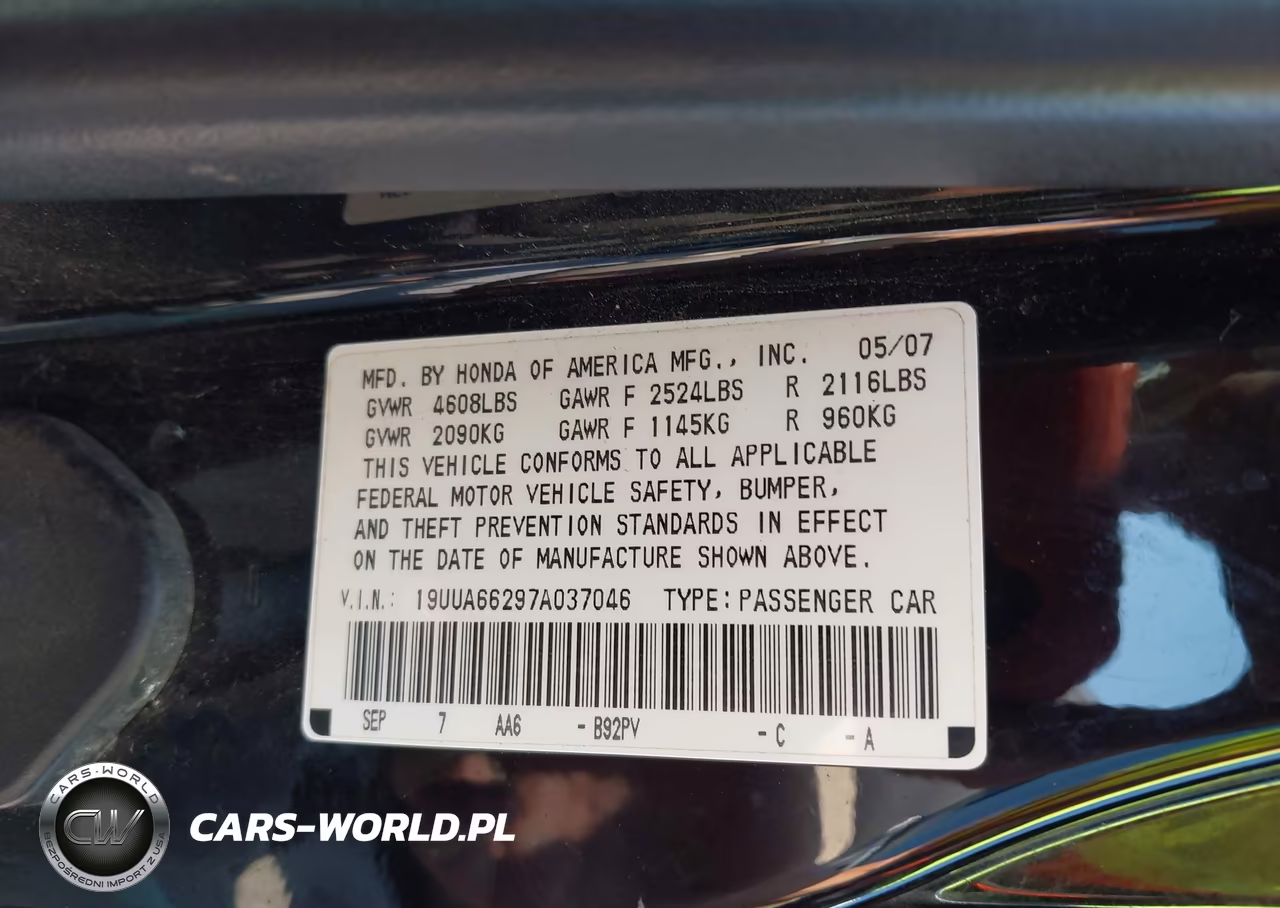 2007 Acura Tl 3.2 VIN:19UUA66297A037046 - 9