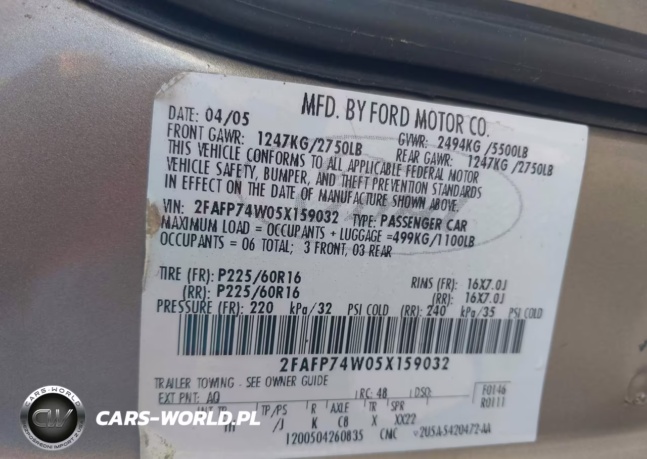 2005 Ford Crown Victoria Lx-Lx Sport VIN:2FAFP74W05X159032 - 9
