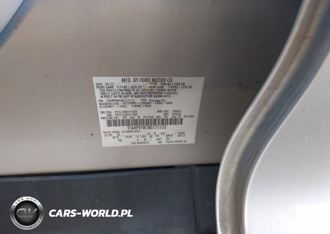 2011 Ford Taurus Limited VIN:1FAHP2FW1BG175153 - 9