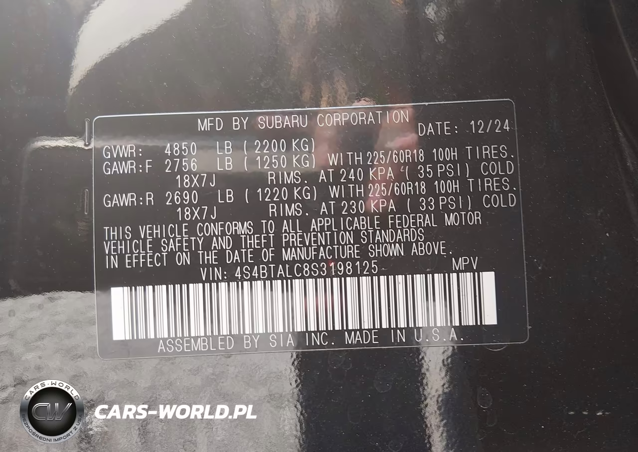 2025 Subaru Outback Onyx Edition VIN:4S4BTALC8S3198125 - 9