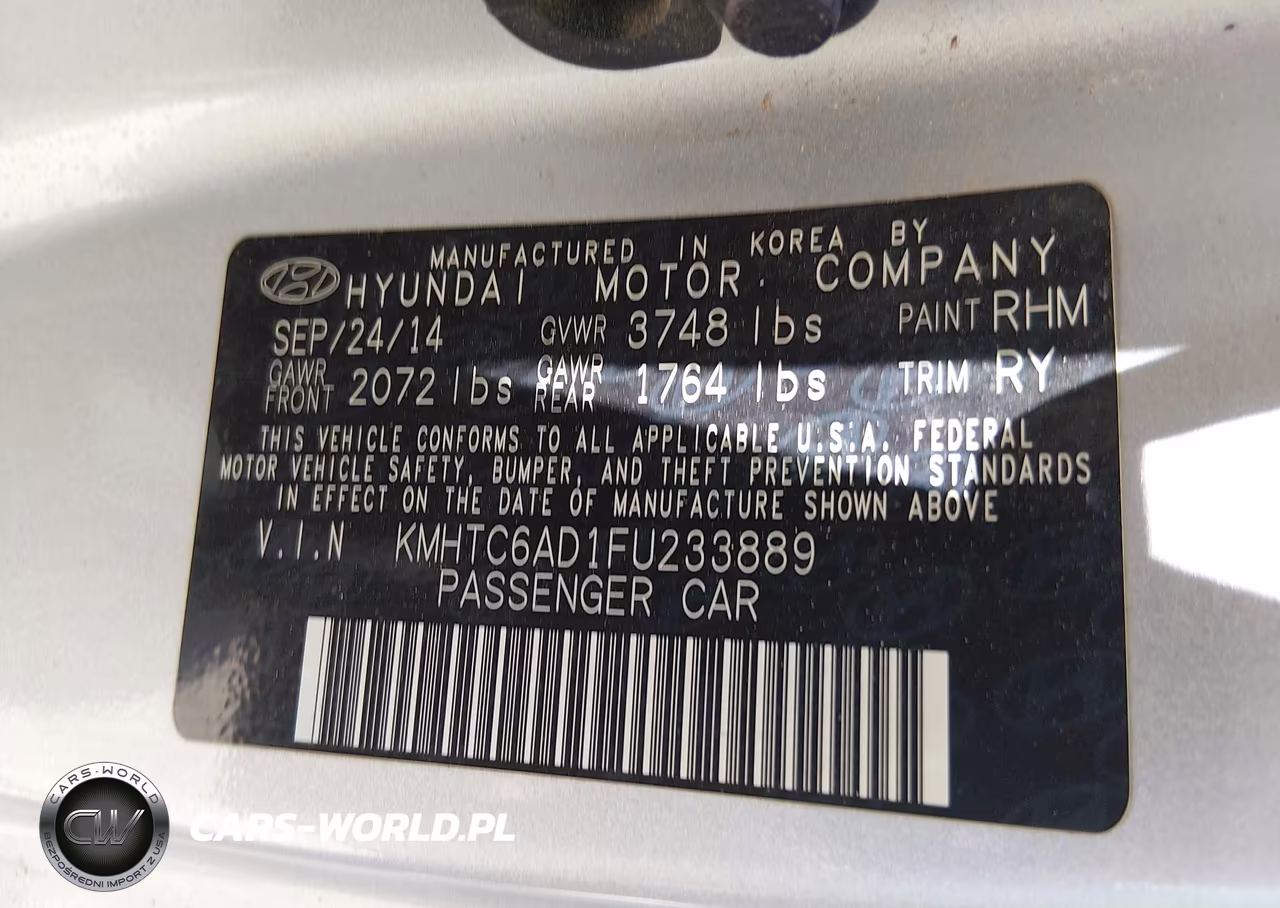 2015 Hyundai Veloster VIN:KMHTC6AD1FU233889 - 9