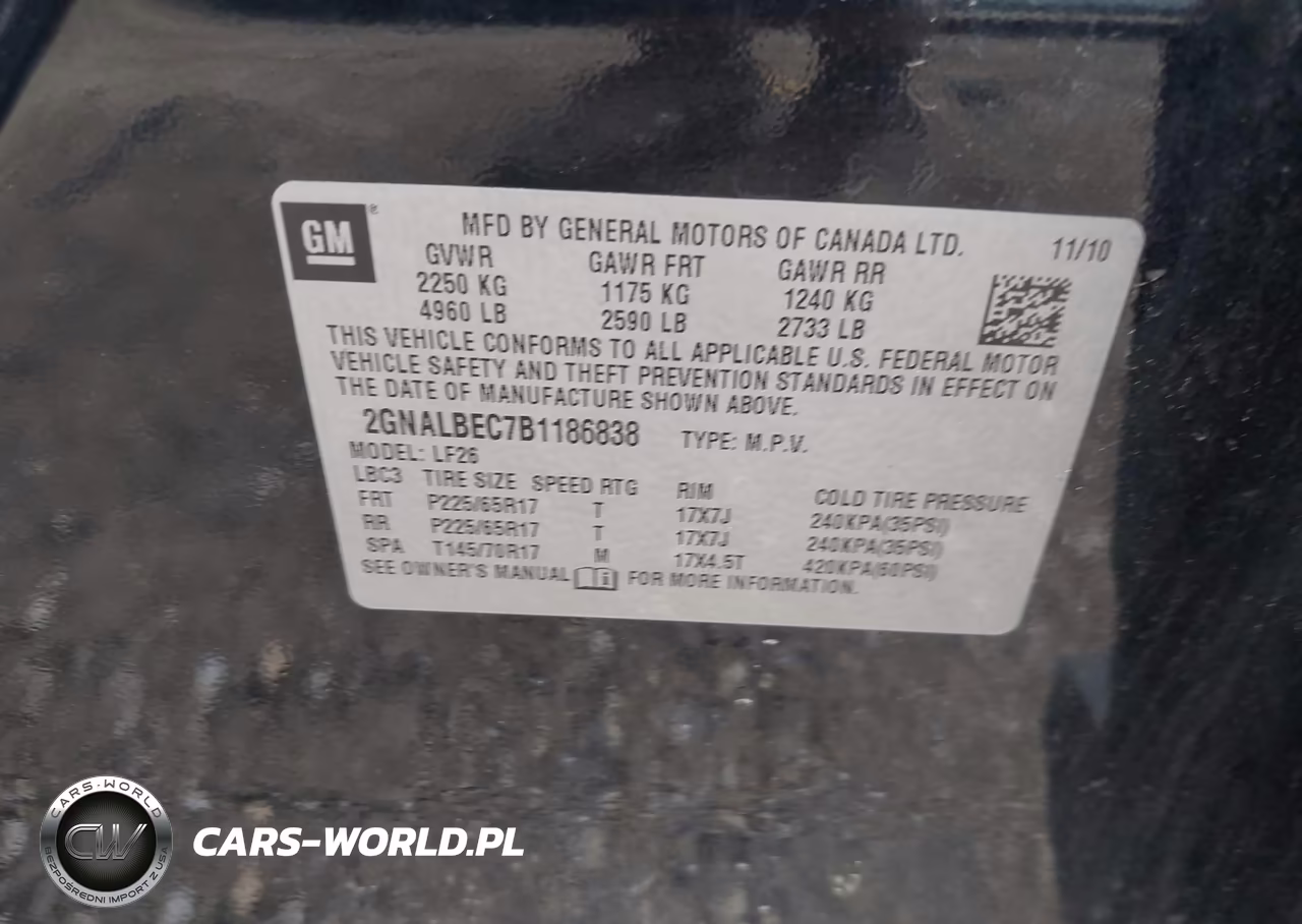 2011 Chevrolet Equinox Ls VIN:2GNALBEC7B1186838 - 9