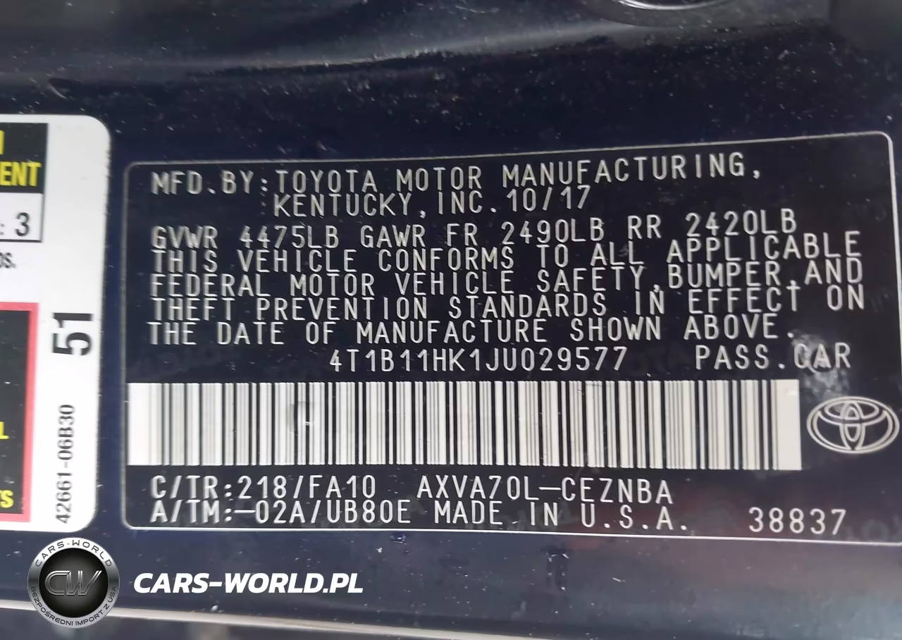 2018 Toyota Camry Le VIN:4T1B11HK1JU029577 - 9