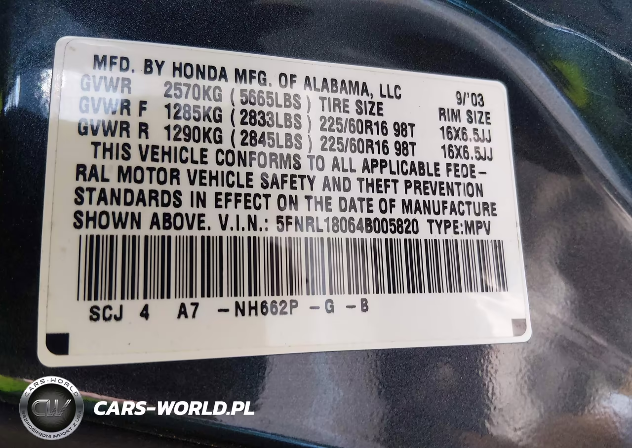 2004 Honda Odyssey Ex-L VIN:5FNRL18064B005820 - 9