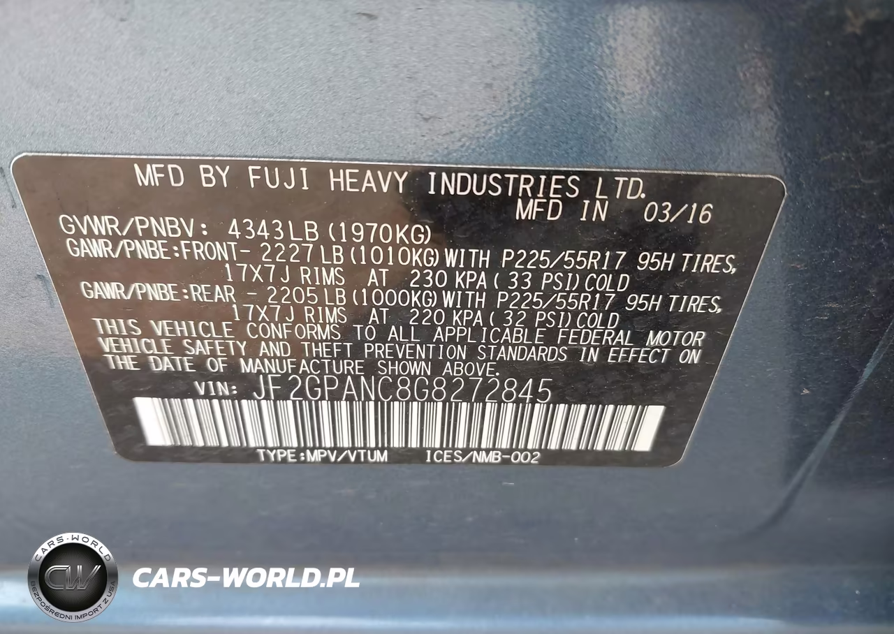 2016 Subaru Crosstrek 2.0I Limited VIN:JF2GPANC8G8272845 - 9