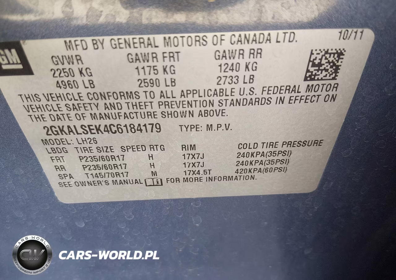 2012 GMC Terrain Sle-2 VIN:2GKALSEK4C6184179 - 9