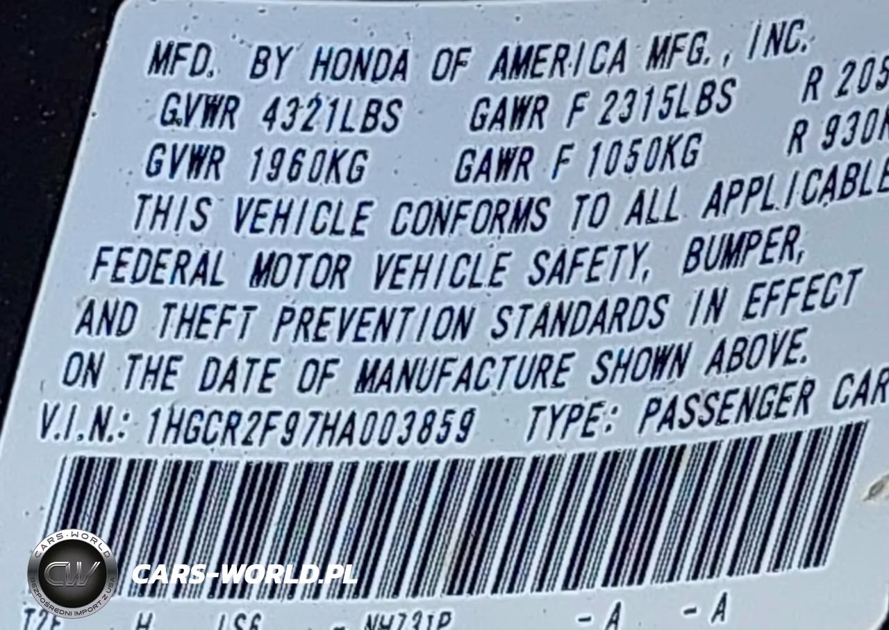 2017 Honda Accord Ex-L VIN:1HGCR2F97HA003859 - 9