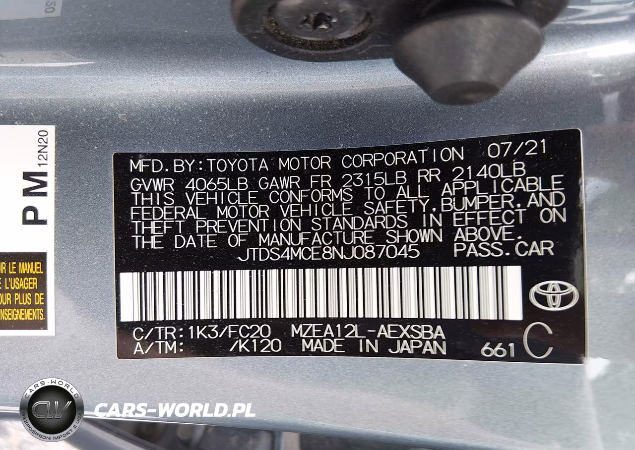 2022 Toyota Corolla Se VIN:JTDS4MCE8NJ087045 - 9
