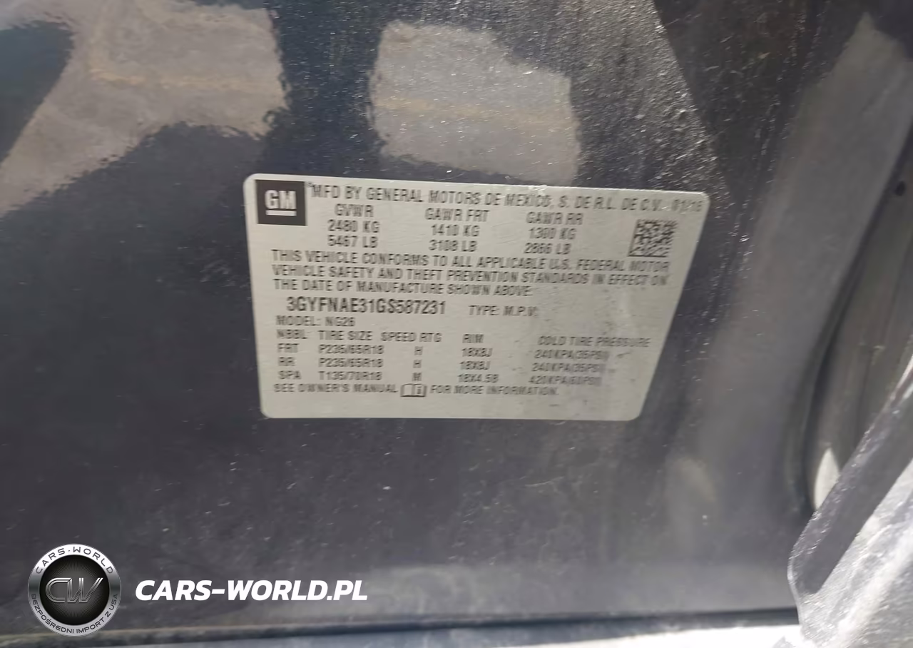 2016 Cadillac Srx Standard VIN:3GYFNAE31GS587231 - 9