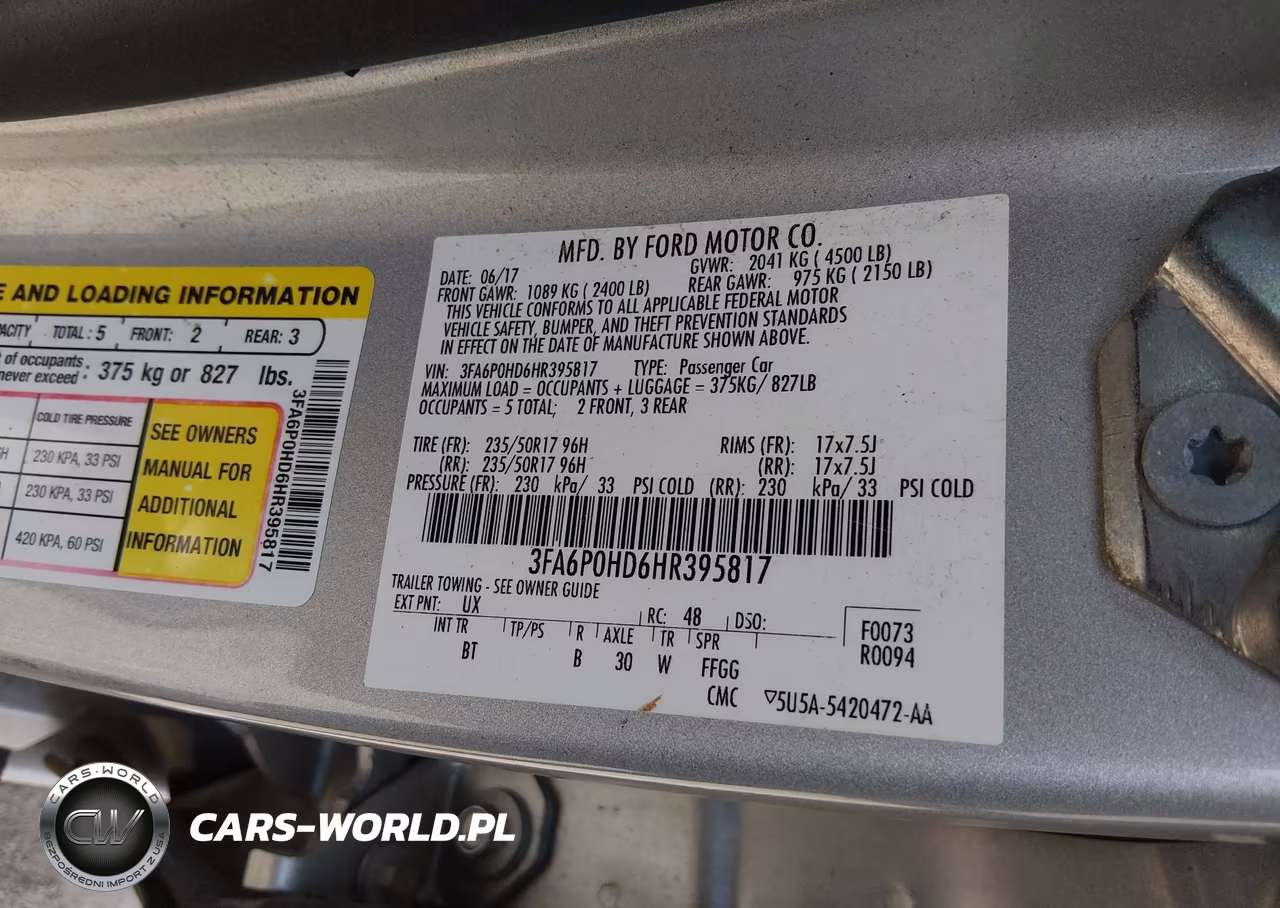 2017 Ford Fusion Se VIN:3FA6P0HD6HR395817 - 9