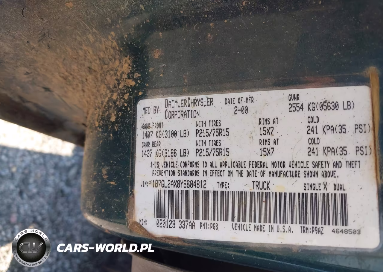 2000 Dodge Dakota Slt-Sport VIN:1B7GL2AX8YS684812 - 9