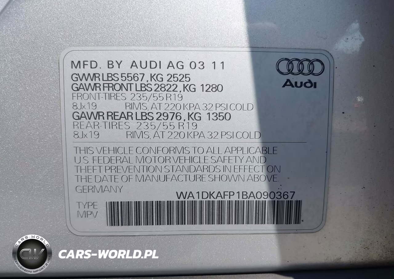 2011 Audi Q5 3.2 Premium Plus VIN:WA1DKAFP1BA090367 - 9