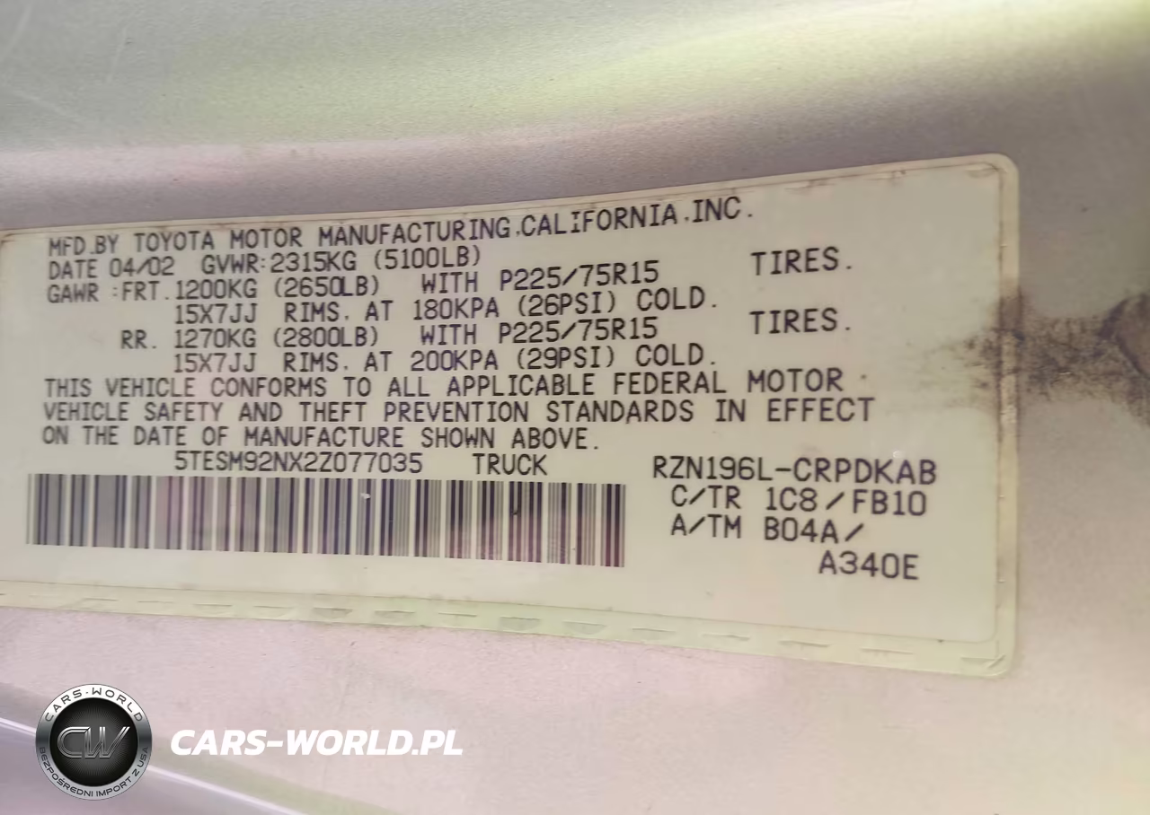 2002 Toyota Tacoma Prerunner VIN:5TESM92NX2Z077035 - 9