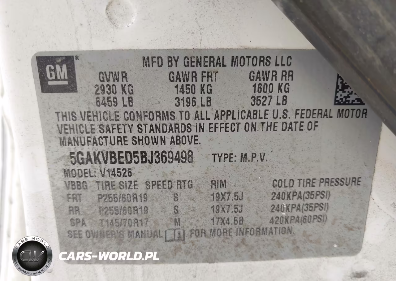 2011 Buick Enclave 1Xl VIN:5GAKVBED5BJ369498 - 9