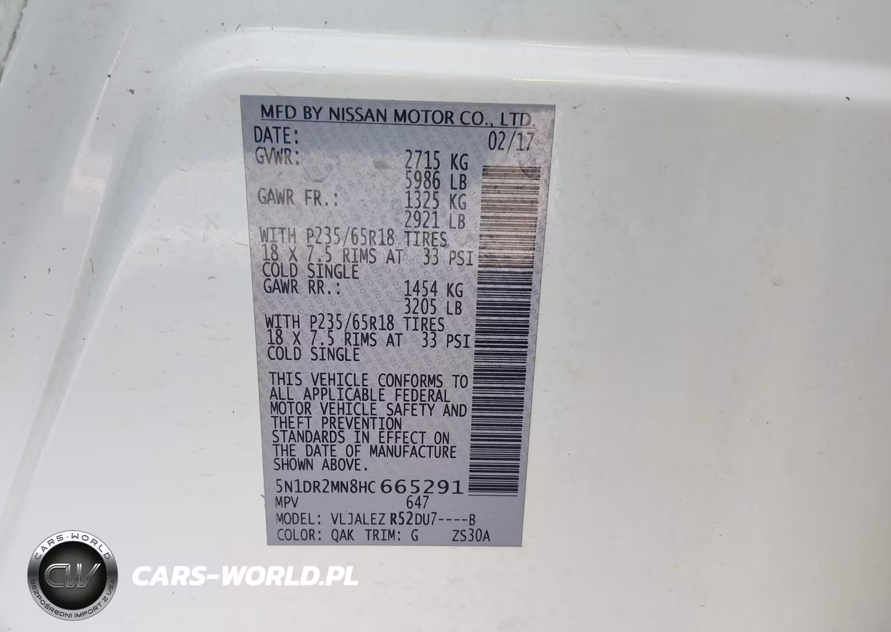 2017 Nissan Pathfinder Sv VIN:5N1DR2MN8HC665291 - 9