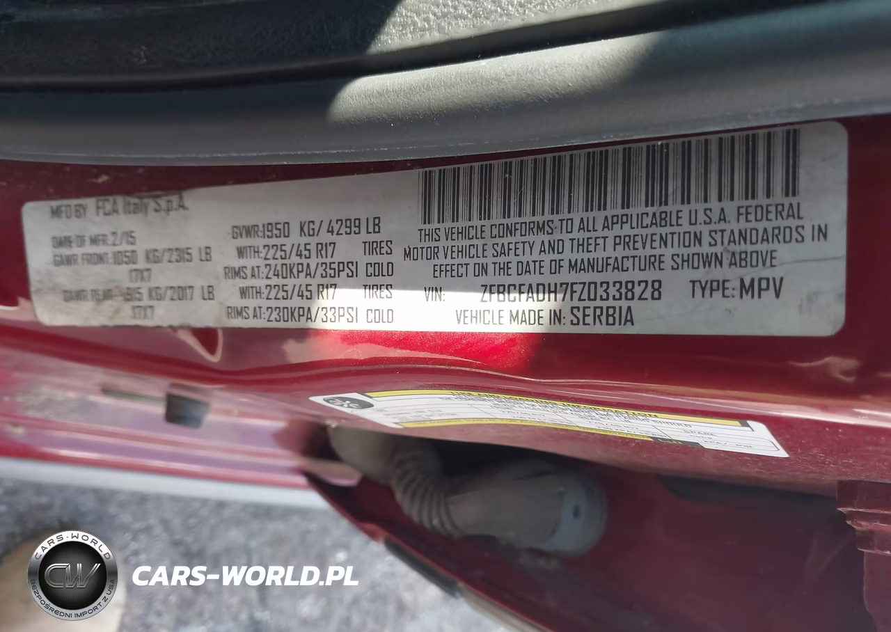 2015 Fiat 500L Trekking VIN:ZFBCFADH7FZ033828 - 9