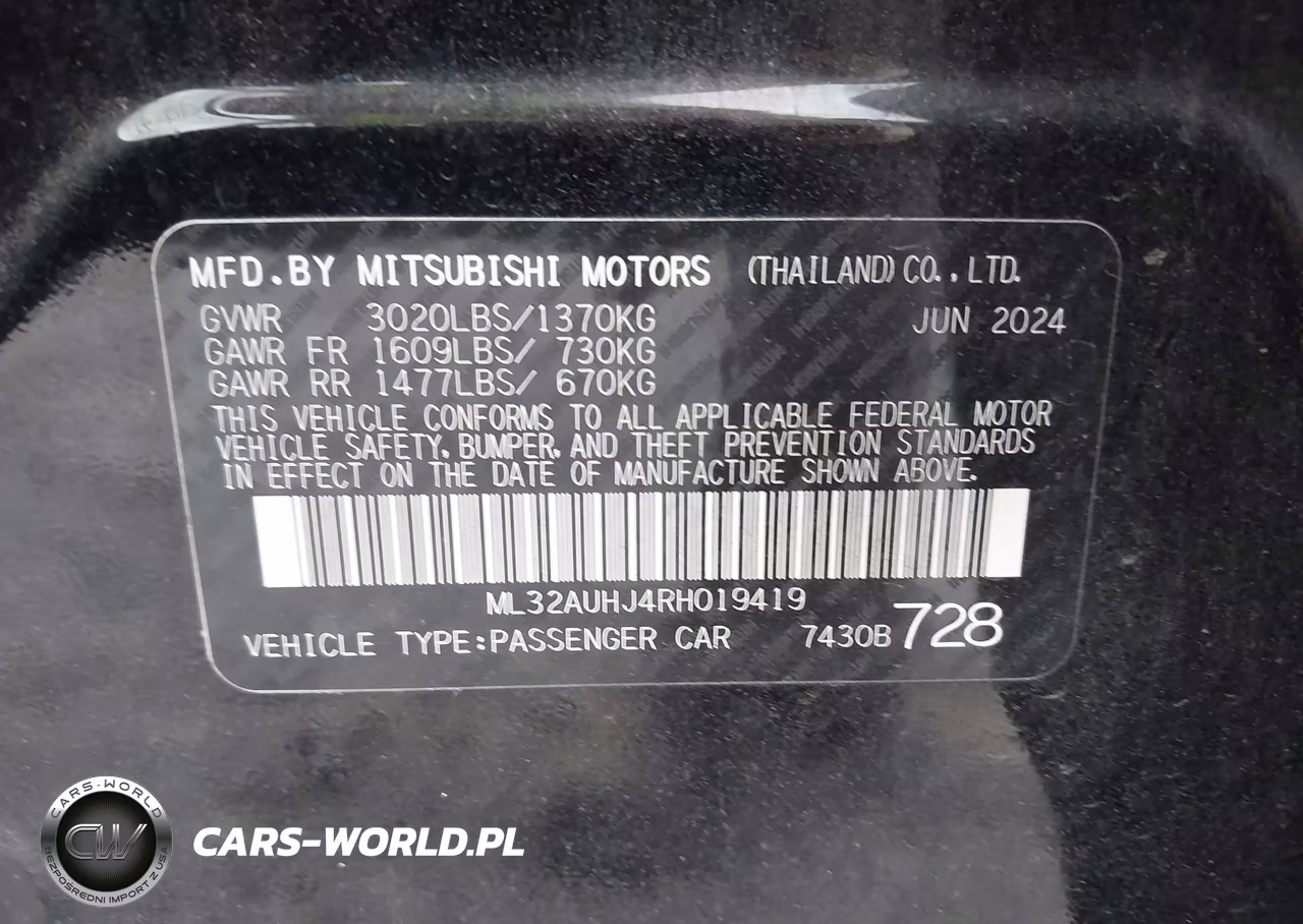 2024 Mitsubishi Mirage Es-Le VIN:ML32AUHJ4RH019419 - 9