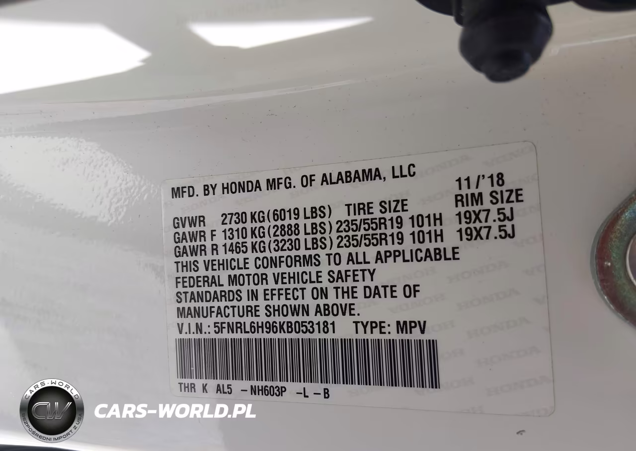 2019 Honda Odyssey Elite VIN:5FNRL6H96KB053181 - 9