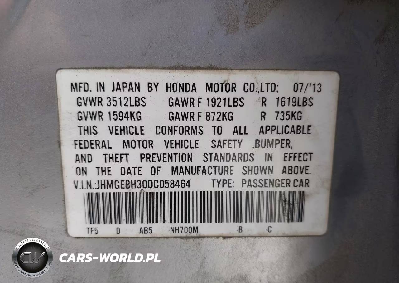 2013 Honda Fit VIN:JHMGE8H30DC058464 - 9