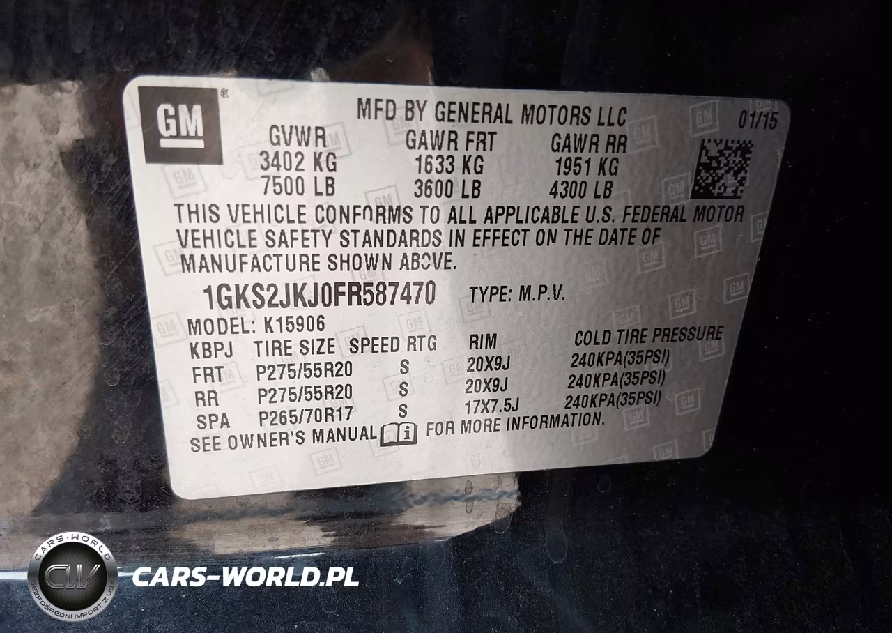 2015 GMC Yukon Xl 1500 Denali VIN:1GKS2JKJ0FR587470 - 9