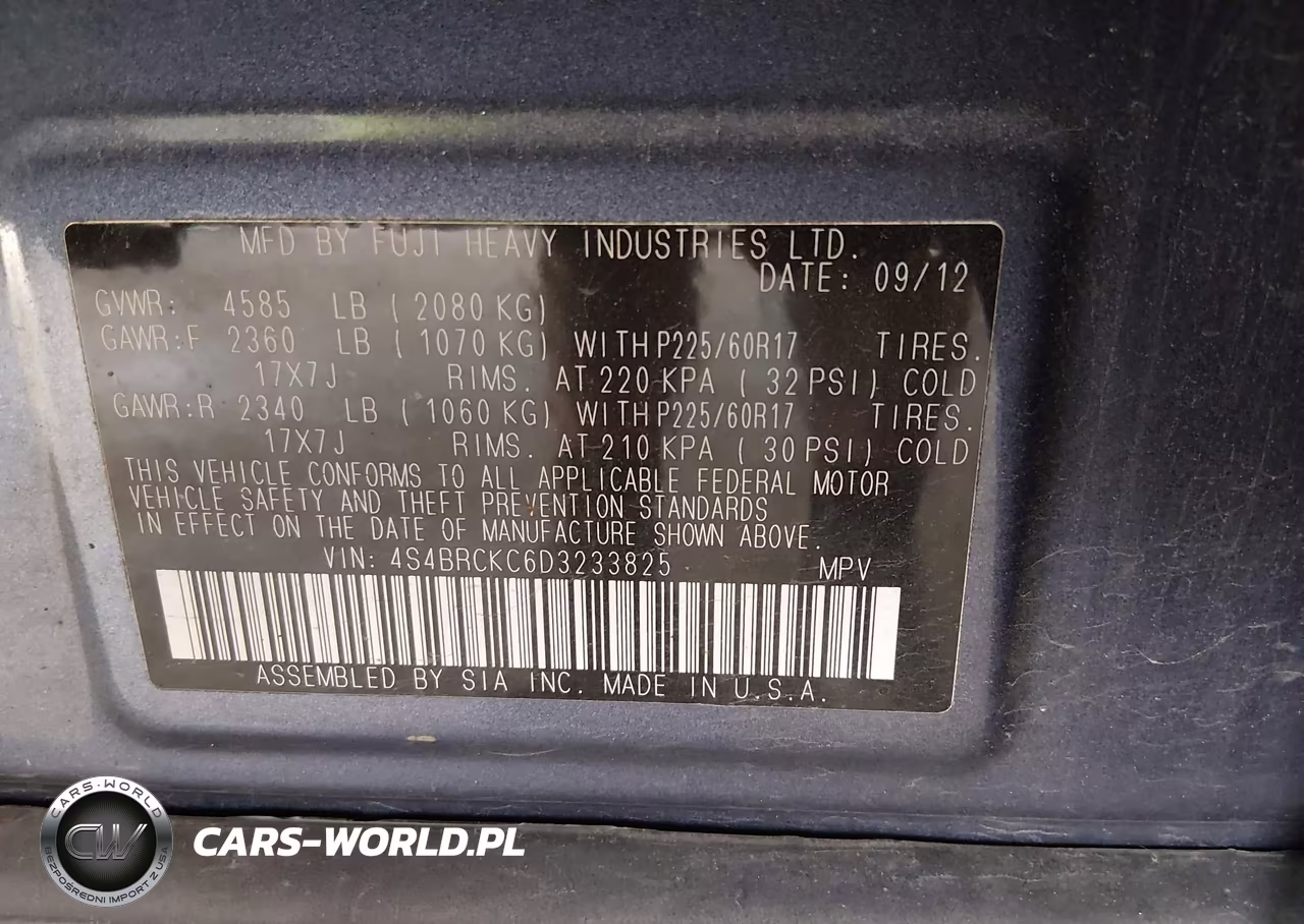 2013 Subaru Outback 2.5I Limited VIN:4S4BRCKC6D3233825 - 9