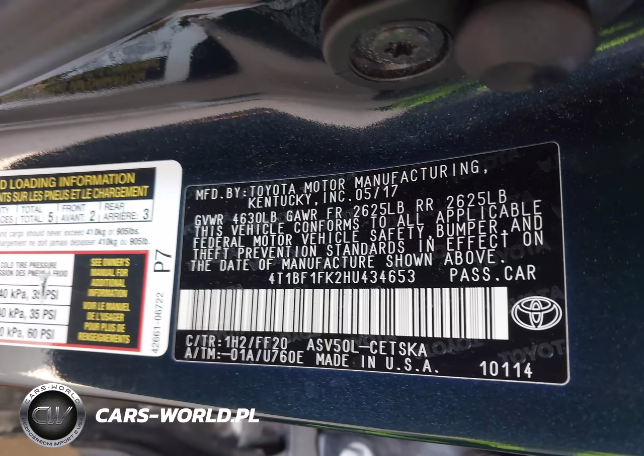 2017 Toyota Camry Se VIN:4T1BF1FK2HU434653 - 9