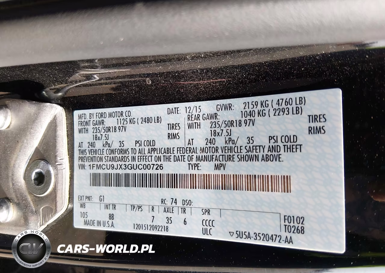 2016 Ford Escape Titanium VIN:1FMCU9JX3GUC00726 - 9
