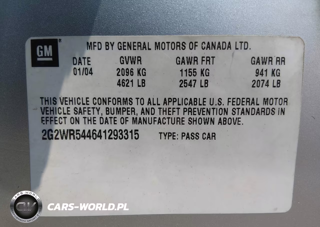 2004 Pontiac Grand Prix Gtp VIN:2G2WR544641293315 - 9