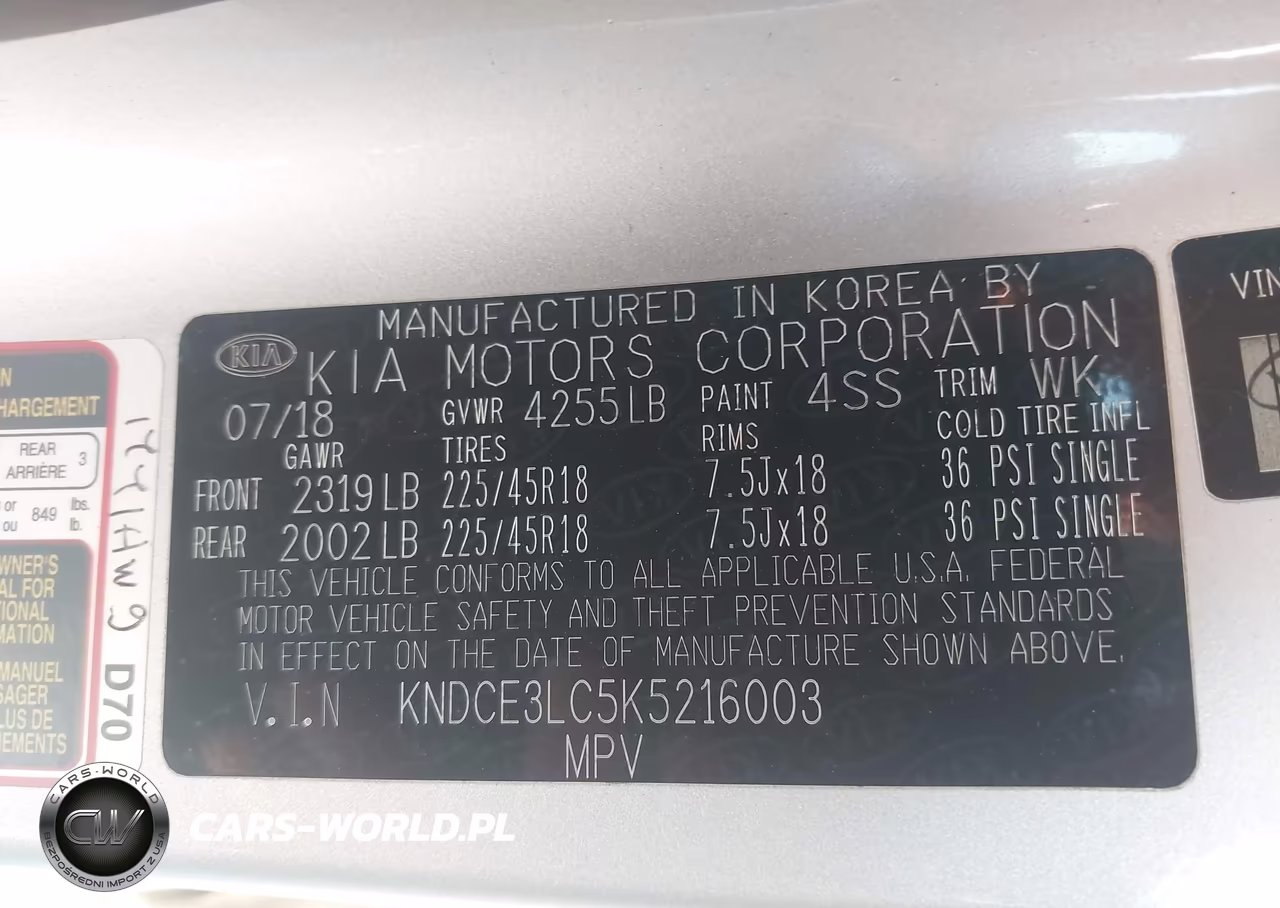 2019 Kia Niro Touring VIN:KNDCE3LC5K5216003 - 9