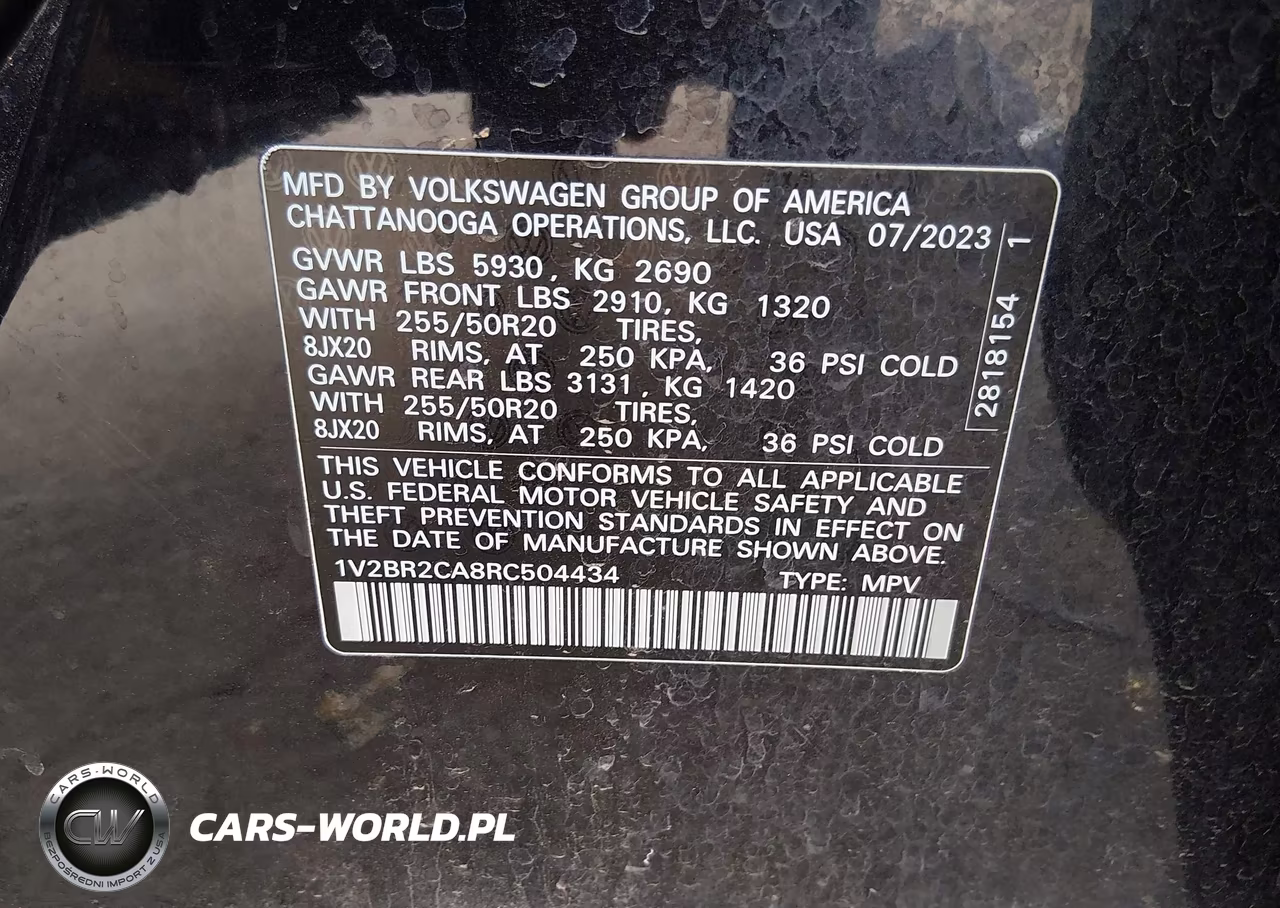 2024 Volkswagen Atlas 2.0T Sel VIN:1V2BR2CA8RC504434 - 9