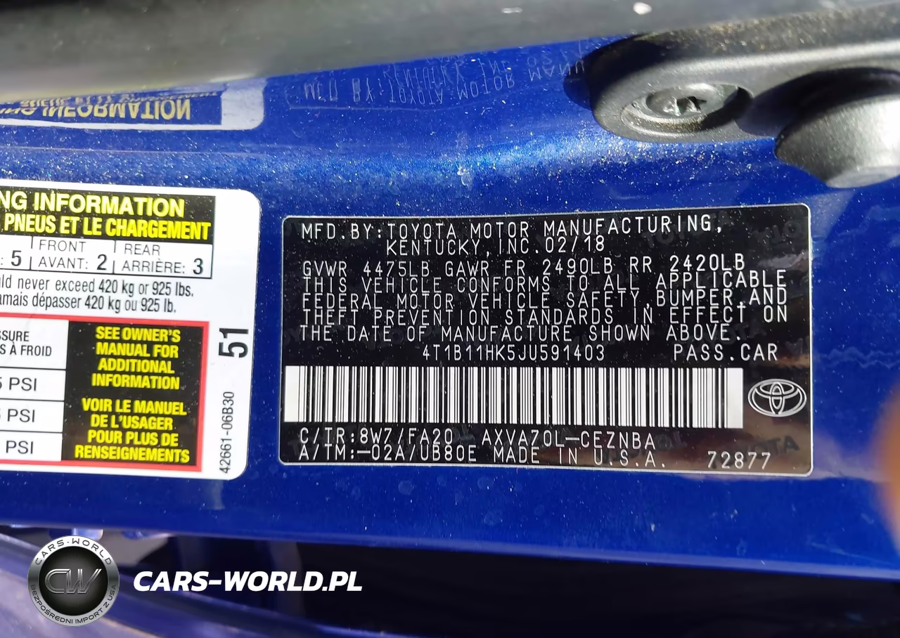 2018 Toyota Camry Le VIN:4T1B11HK5JU591403 - 9