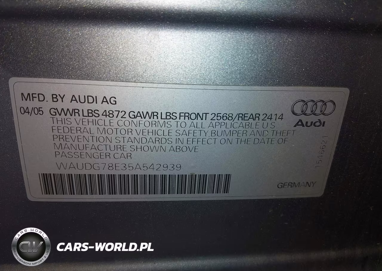 2005 Audi A4 3.2 VIN:WAUDG78E35A542939 - 9