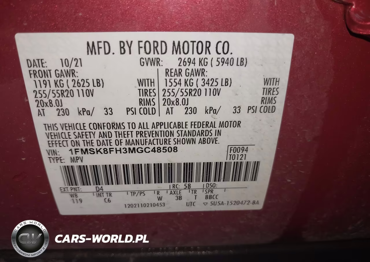 2021 Ford Explorer Limited VIN:1FMSK8FH3MGC48508 - 9