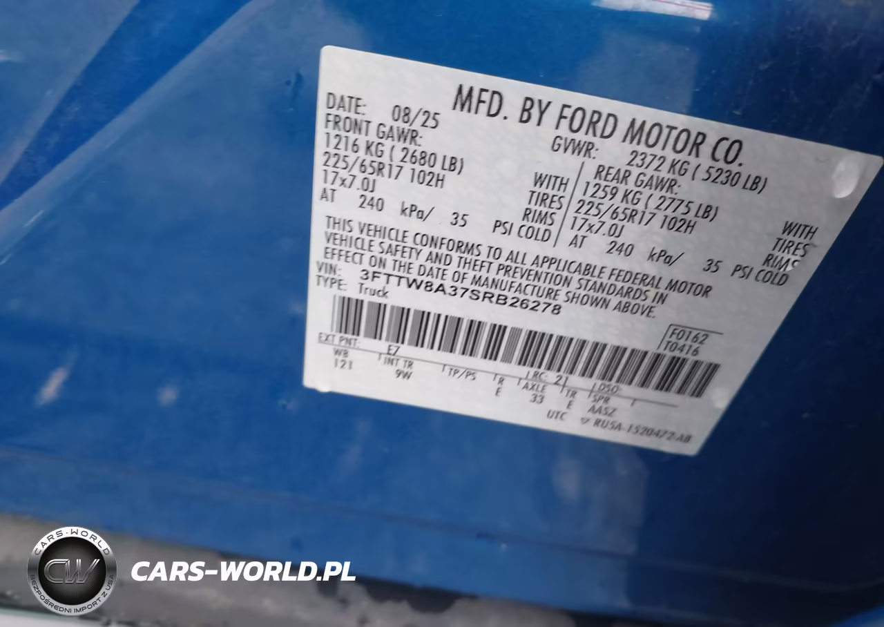 2025 Ford Maverick Xl VIN:3FTTW8A37SRB26278 - 9